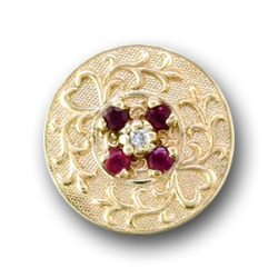 N633 14K LG ROUND SLIDE WITH HEART DETAIL 